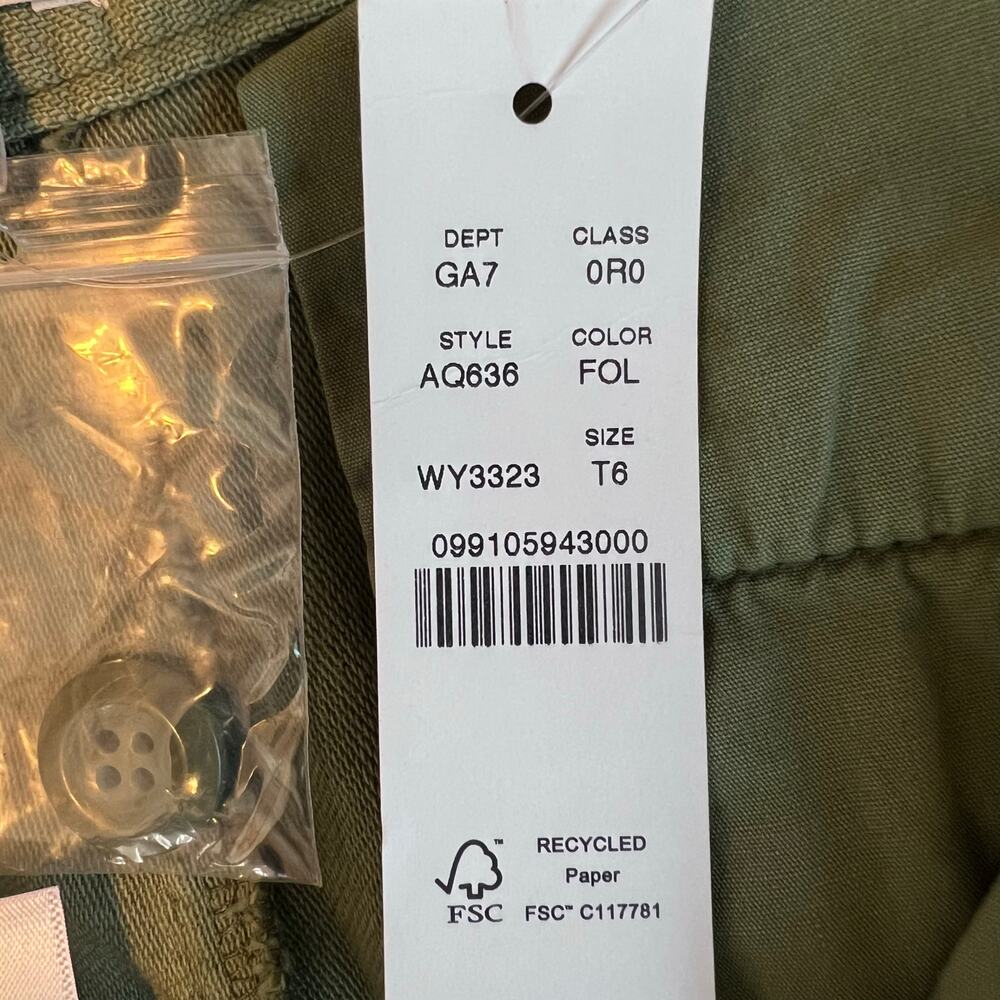 J.Crew Camp Utility Pant Tapered Leg 100% Cotton in Green Style AQ636 Sz. 6 Tall - Picture 7 of 10